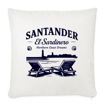 Santander El Sardinero Strand - Traum an der Nordküste - Sofakissenbezug 45 x 45 cm - Naturweiß  - Vorne