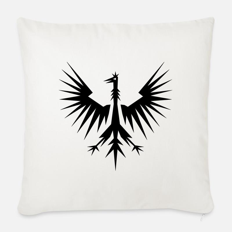 Adler Vogel Wappen - Sofakissenbezug 45 x 45 cm - Naturweiß 