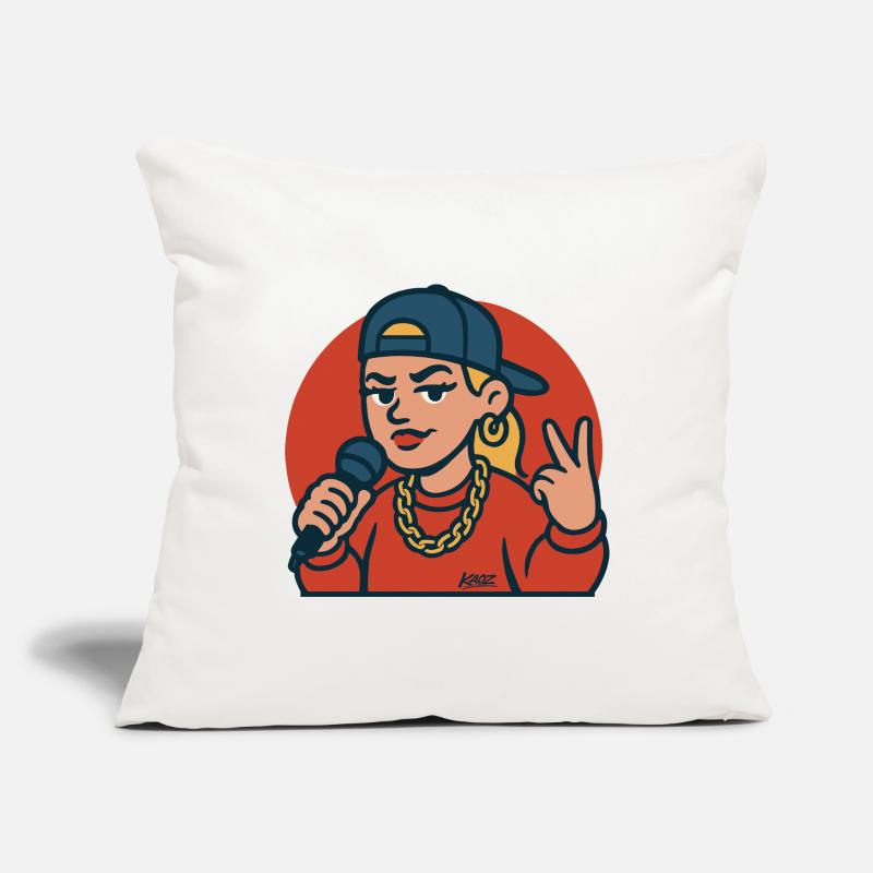 Rap-Diva mit Mikrofon Sofakissenbezug 45 x 45 cm