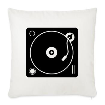 DJ-Plattenspieler - Sofakissenbezug 45 x 45 cm - Naturweiß  - Vorne