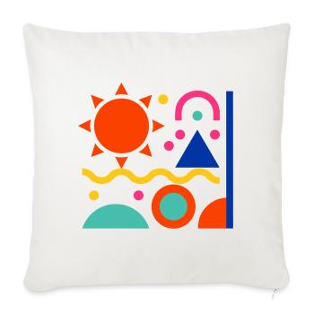 Bunte Formen - Sofakissenbezug 45 x 45 cm - Naturweiß  - Vorne