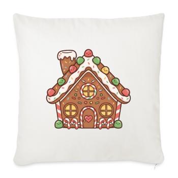 Lebkuchenhaus - Sofakissenbezug 45 x 45 cm - Naturweiß  - Vorne