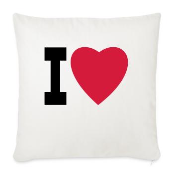 ich liebe ich liebe ich liebe - Sofakissenbezug 45 x 45 cm - Naturweiß  - Vorne