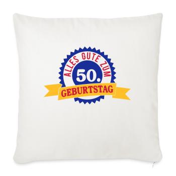 Joyeux 50e anniversaire Anniversaire - Housse de coussin décorative 45 x 45 cm - blanc nature - Devant