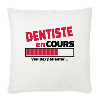 dentiste en cours - Housse de coussin décorative 45 x 45 cm - blanc nature - Devant