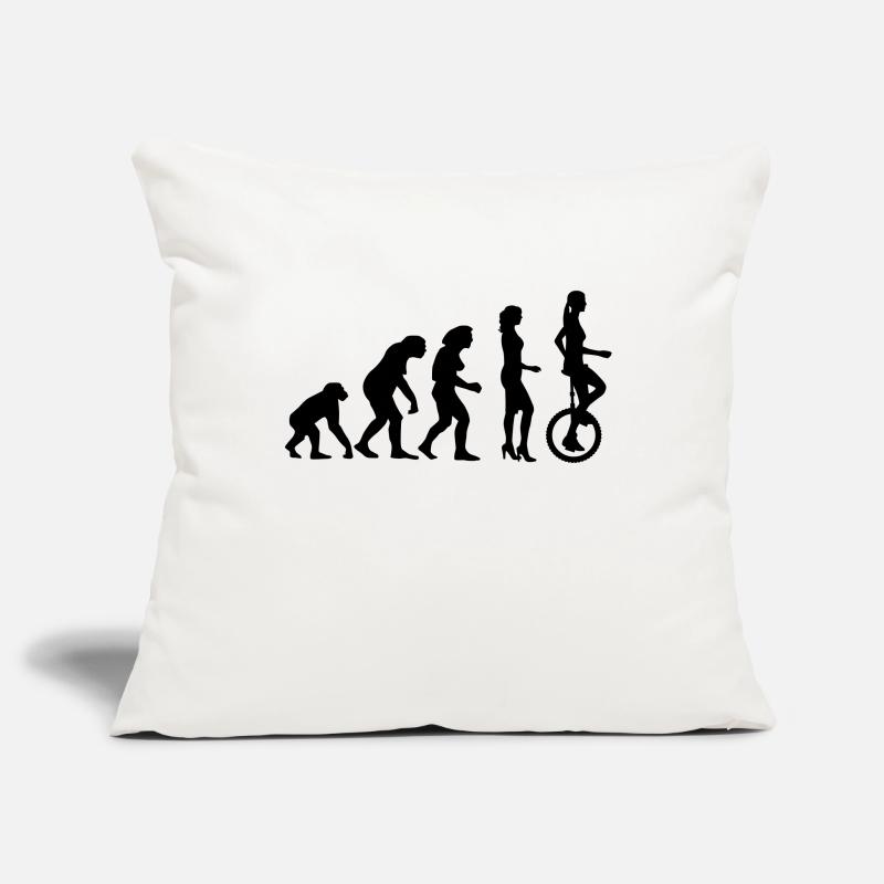 evolution_einradfahrerin_1c Sofakissenbezug 45 x 45 cm