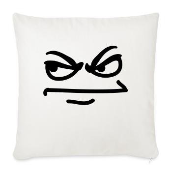 angry_face - Sofa pillowcase 17,3'' x 17,3'' (45 x 45 cm) - natural white - Front