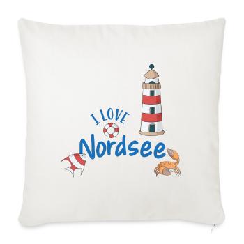 North Sea Declaration of Love Motif - Sofa pillowcase 17,3'' x 17,3'' (45 x 45 cm) - natural white - Front