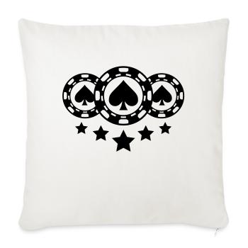 poker_chips_design - Sofakissenbezug 45 x 45 cm - Naturweiß  - Vorne