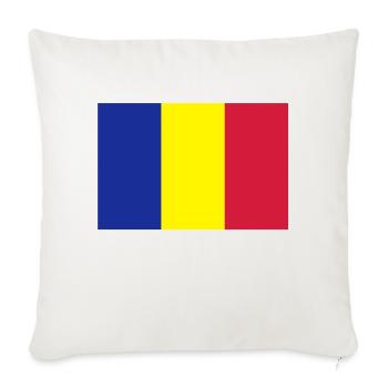 drapeau_roumanie - Housse de coussin décorative 45 x 45 cm - blanc nature - Devant