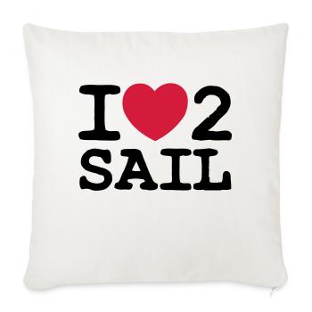 I LOVE 2 SAIL - 2 COLOUR - Housse de coussin décorative 45 x 45 cm - blanc nature - Devant