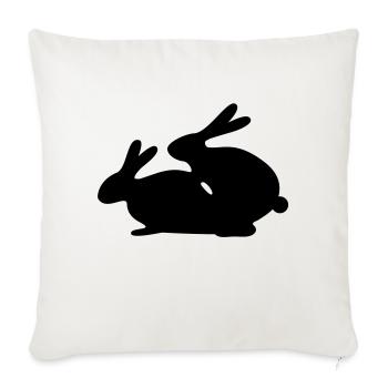 lapin Lapins sexe - Housse de coussin décorative 45 x 45 cm - blanc nature - Devant
