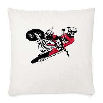 Moto Cross - motocross - Housse de coussin décorative 45 x 45 cm - blanc nature - Devant
