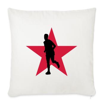 Course à Pied / Running / Jogging / Coureur - Housse de coussin décorative 45 x 45 cm - blanc nature - Devant