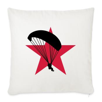 Parapente Parapentiste Sport Extrême Parachutisme - Housse de coussin décorative 45 x 45 cm - blanc nature - Devant