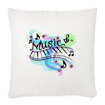 music - Sofa pillowcase 17,3'' x 17,3'' (45 x 45 cm) - natural white - Front