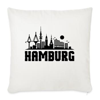 hamburg skyline stadt - Sofakissenbezug 45 x 45 cm - Naturweiß  - Vorne