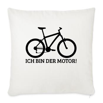 ich bin der motor mountainbike - Sofakissenbezug 45 x 45 cm - Naturweiß  - Vorne
