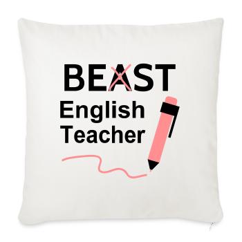 Funny Beast Meilleur professeur d’anglais - Housse de coussin décorative 45 x 45 cm - blanc nature - Devant