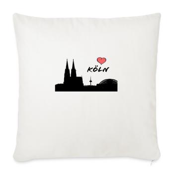 Ich liebe Köln - Silhouette Kölner Dom - Heimat - Sofakissenbezug 45 x 45 cm - Naturweiß  - Vorne