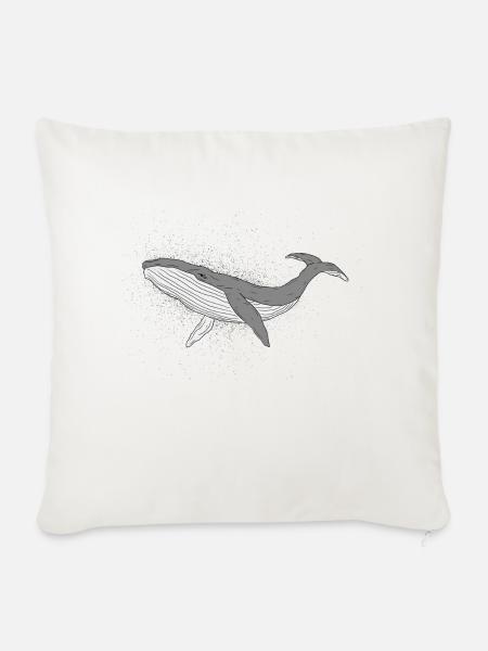 Sparkly whale - Sofakissenbezug 45 x 45 cm - Naturweiß