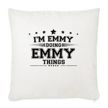 i’m Emmy doing Emmy things - Sofa pillowcase 17,3'' x 17,3'' (45 x 45 cm) - natural white - Front