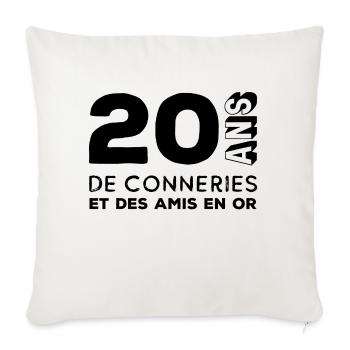 20 ans de conneries - Housse de coussin décorative 45 x 45 cm - blanc nature - Devant