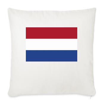Drapeau Pays Bas (Hollande) / Holland flag - Housse de coussin décorative 45 x 45 cm - blanc nature - Devant