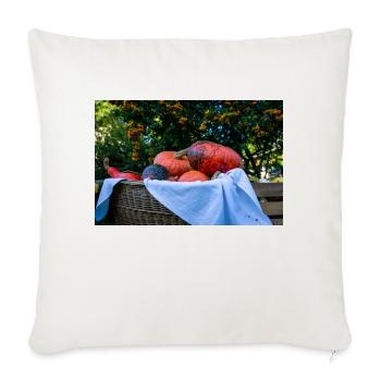 Panier de citrouille - Housse de coussin décorative 45 x 45 cm - blanc nature - Devant