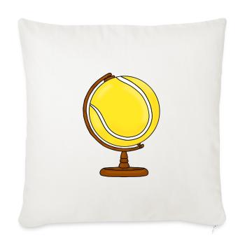 TENNIS - WELT - GLOBUS - ERDE - PLANET - SPORT - Sofakissenbezug 45 x 45 cm - Naturweiß  - Vorne