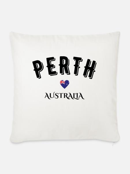 Perth Australien - Sofakissenbezug 45 x 45 cm - Naturweiß