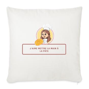 J'aime mettre la main à la pâte - Housse de coussin décorative 45 x 45 cm - blanc nature - Devant