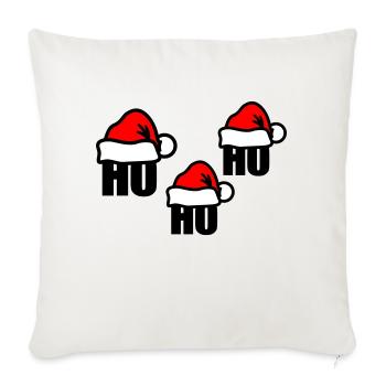 Chapeau de Père Noël ho ho ho - Housse de coussin décorative 45 x 45 cm - blanc nature - Devant