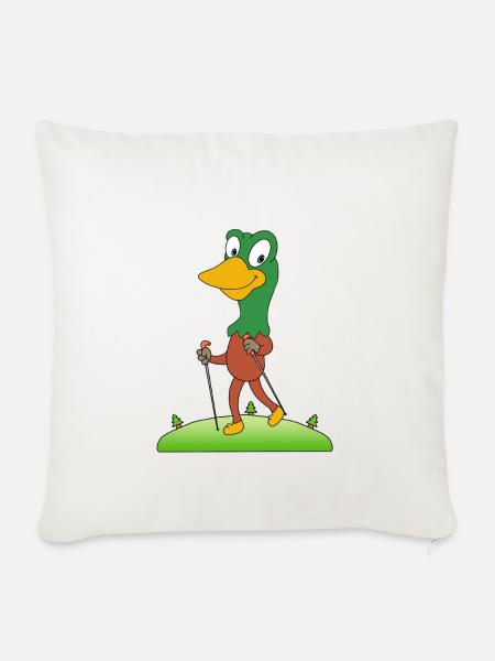 STOCKENTE - ENTE - NORDIC WALKING - Sofakissenbezug 45 x 45 cm - Naturweiß 