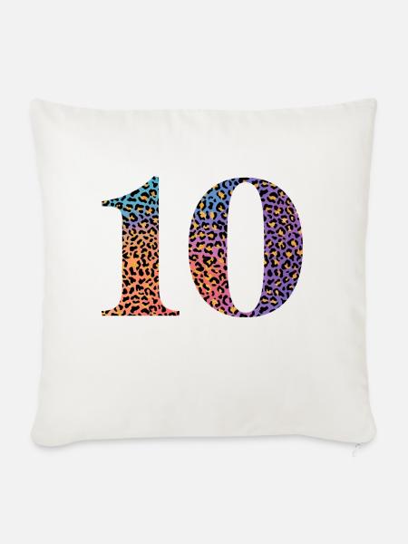 Leopard zum 10-jährigen Jubiläum - Sofakissenbezug 45 x 45 cm - Naturweiß 