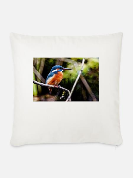 Eisvogel - Sofakissenbezug 45 x 45 cm - Naturweiß 