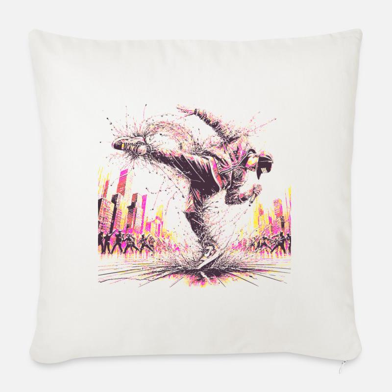 BREAKDANCE - Sofakissenbezug 45 x 45 cm - Naturweiß 