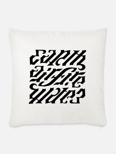 Ambigramm - earth-air-fire - Sofakissenbezug 45 x 45 cm - Naturweiß