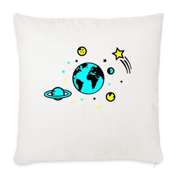 Univers 02 - Housse de coussin décorative 45 x 45 cm - blanc nature - Devant