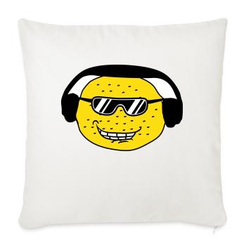 Funny DJ Party Lemon Fruit Music Fun Face - Sofa pillowcase 17,3'' x 17,3'' (45 x 45 cm) - natural white - Front