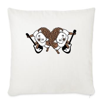 2 hérisson mignon deux amis guitare jouer groupe équipe - Housse de coussin décorative 45 x 45 cm - blanc nature - Devant