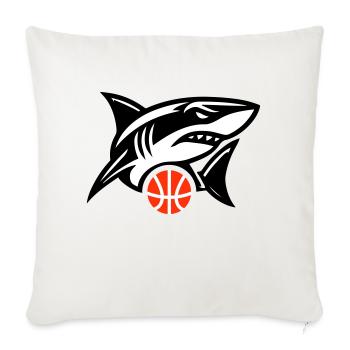 Requin basketball équipe - Housse de coussin décorative 45 x 45 cm - blanc nature - Devant