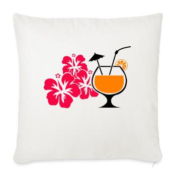 Hawaii Hibiscus Cocktail Drink - Sofa pillowcase 17,3'' x 17,3'' (45 x 45 cm) - natural white - Front