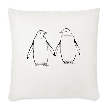 Tag der Pinguine - Sofakissenbezug 45 x 45 cm - Naturweiß  - Vorne