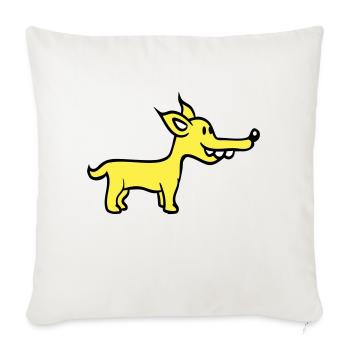 Dog Stands Cute Little Happy Puppy Pet - Sofa pillowcase 17,3'' x 17,3'' (45 x 45 cm) - natural white - Front