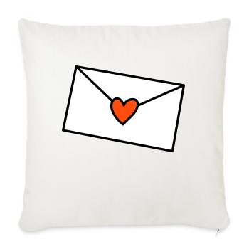 Letter Heart Tricolor - Sofa pillowcase 17,3'' x 17,3'' (45 x 45 cm) - natural white - Front