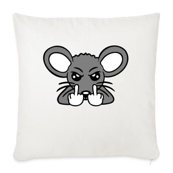 Maus Böse Wütend Frustriert Aggressiv Mittelfinger - Sofakissenbezug 45 x 45 cm - Naturweiß  - Vorne