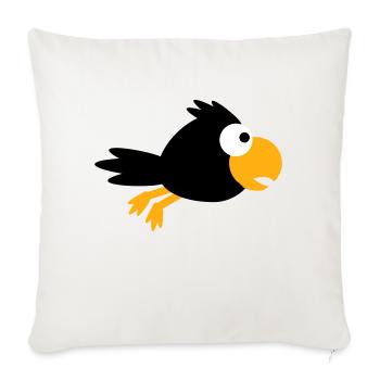 Raven Bird Flying Fast Cool Funny Cartoon Humor - Sofa pillowcase 17,3'' x 17,3'' (45 x 45 cm) - natural white - Front