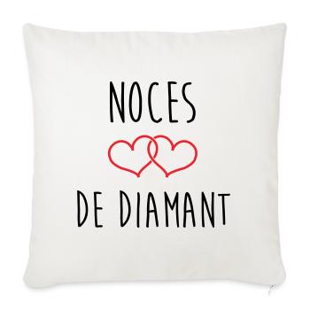 Wedding Anniversary - Diamond Wedding (60 years) - Sofa pillowcase 17,3'' x 17,3'' (45 x 45 cm) - natural white - Front