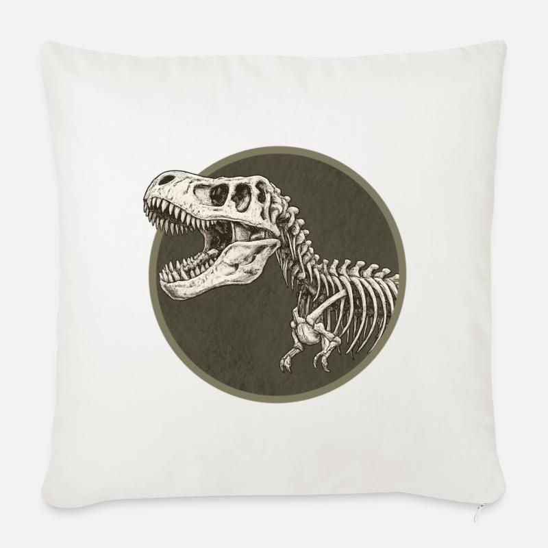 Dinosaurier - Sofakissenbezug 45 x 45 cm - Naturweiß 